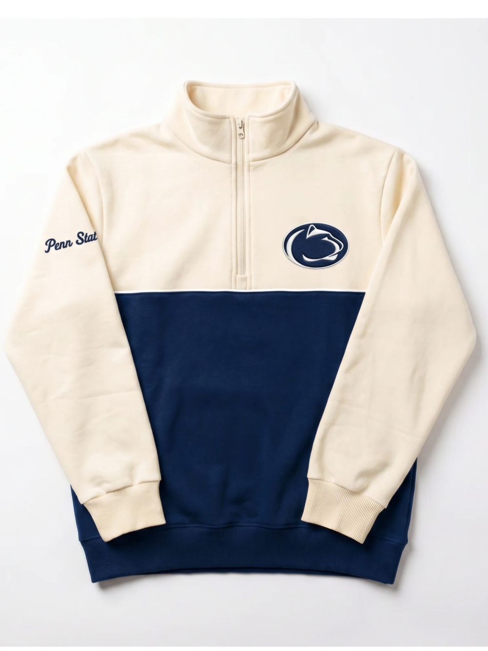 Traditions Collegiate Apparel Penn State Two-Tone Quarter-Zip Pullover NWT - M